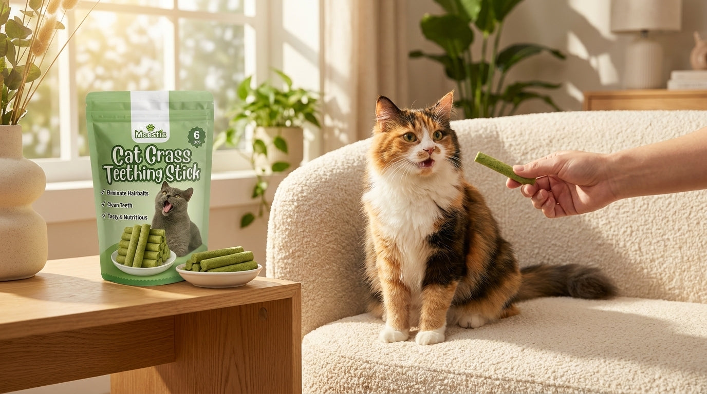 Fewer Hairballs. Cleaner Teeth. One Happy Cat.