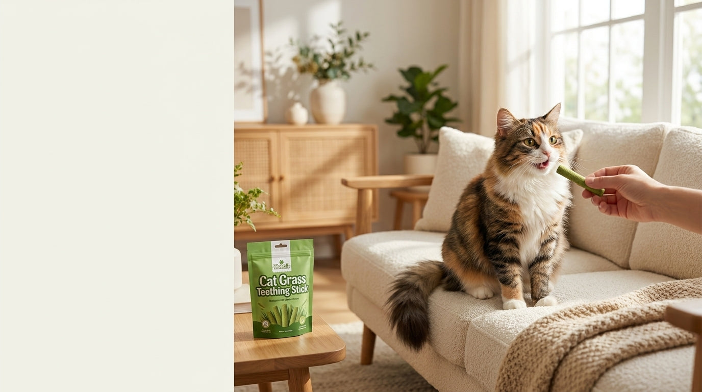 Fewer Hairballs. Cleaner Teeth. One Happy Cat.